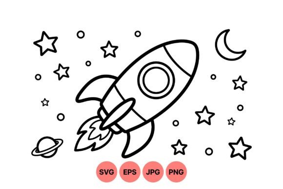 Download Cute Space Rocket Clipart Art - Space Collection