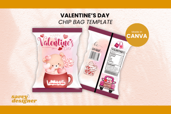 Download Happy Valentine's Day Chip Bag Template - Premium Resources