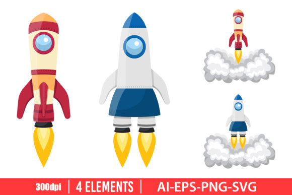 Download Rocket Spaceship Clipart Set - Space Collection